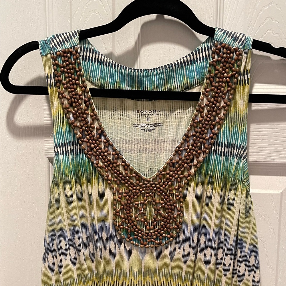 Sonoma Multicolor Sleeveless Striped Maxi Dress
